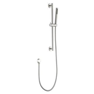 WELLFOR 1-Spray Wall Bar Shower Kit with Hand Shower in Brushed Nickel WA3003NS