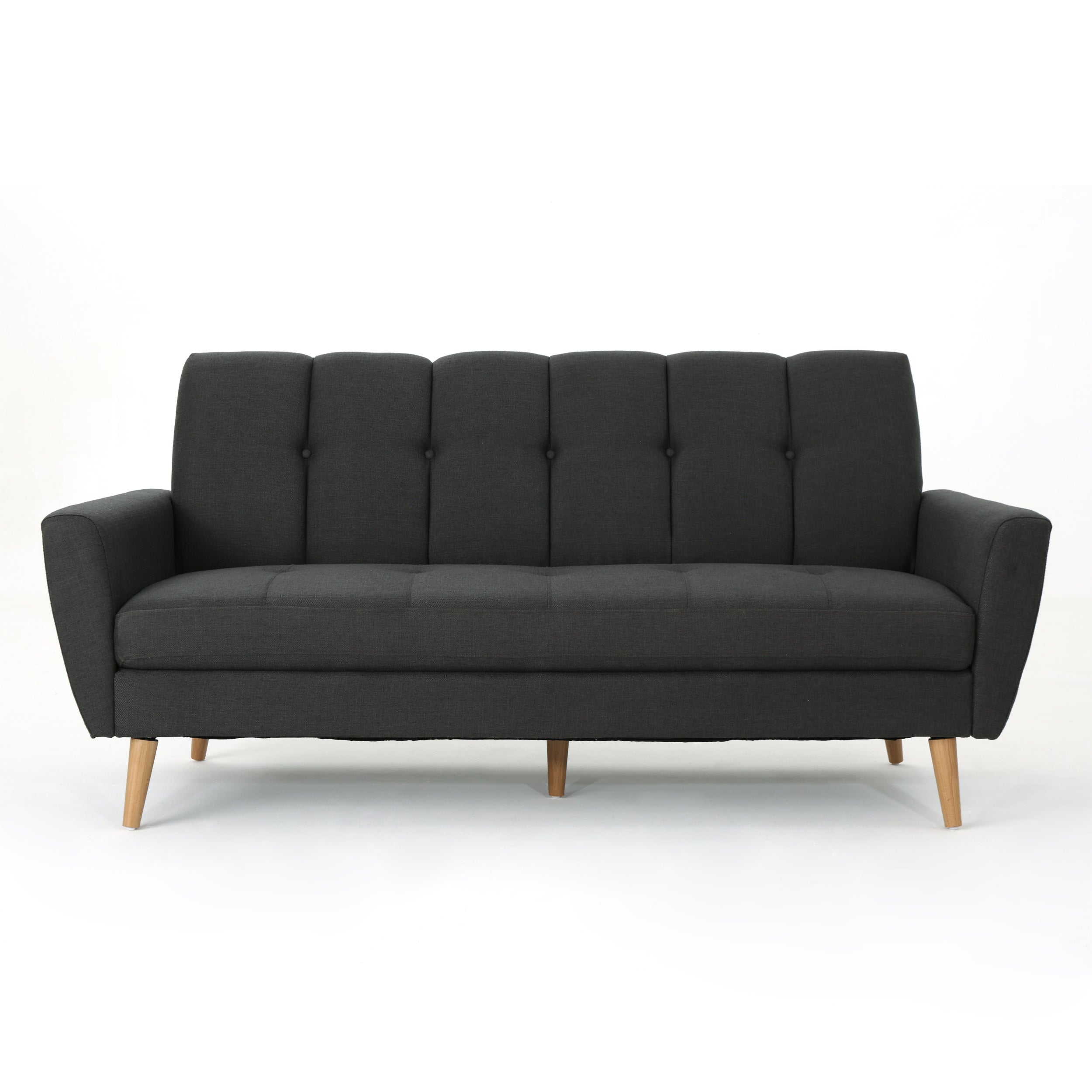 Angelica Mid-Century Modern Fabric Tufted Sofa