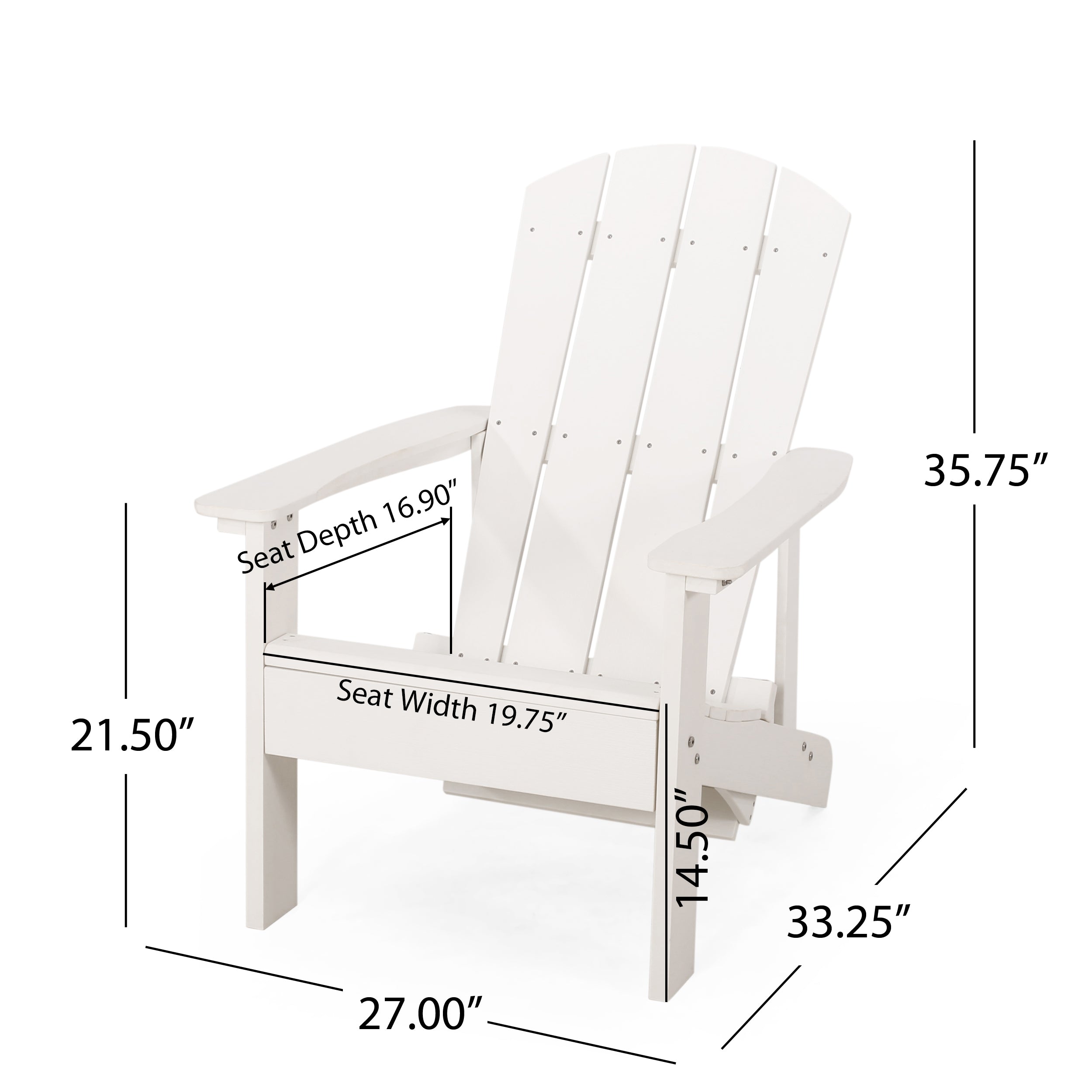 Ulises Outdoor Faux Wood Adirondack Chair with Retractable Ottoman