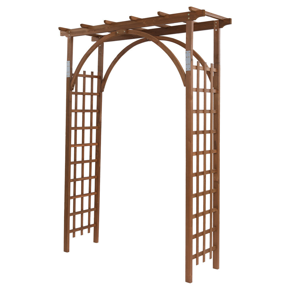 7FT Beautiful And Practical Garden Arch Dark Brown YJ