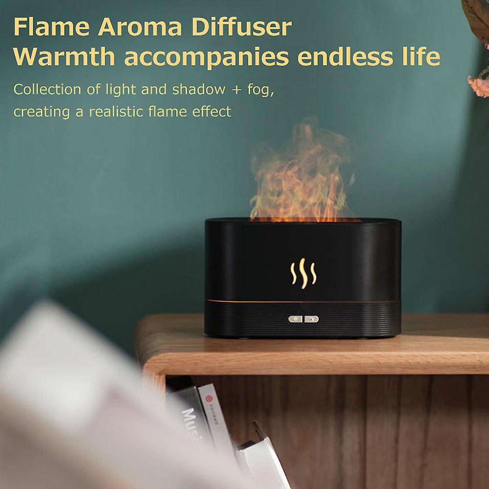 Aroma Diffuser Simulated Flame Large Fog Humidifier Usb Atmosphere Lamp Home Office Humidification Aroma Diffuser