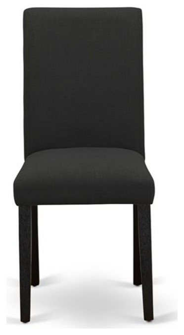 Atlin Designs 36 quotLinen Dining Chairs in Black (Set of 2)   Transitional   Dining Chairs   by Homesquare  Houzz