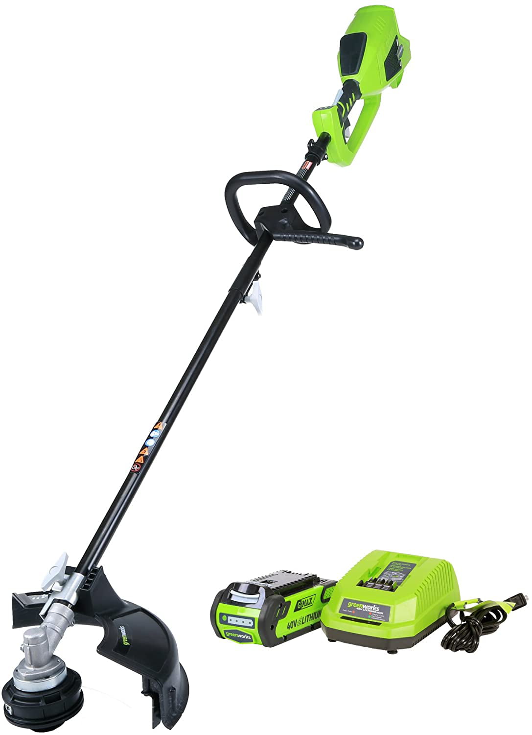 Greenworks 40 Volt 14 inch Attachment Capable String Trimmer with 2.0 Ah Battery and Charger， 2100702