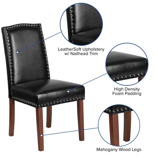 Flash Furniture Hercules Hampton Hill Series Parsons Chair With Accent Nail Trim