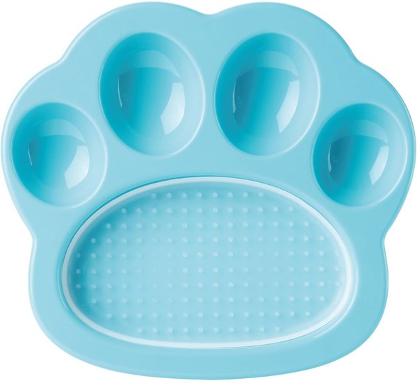 Pet Dream House PAW Mini 2-in-1 Cat and Dog Slow Feeder and Lick Pad， Small