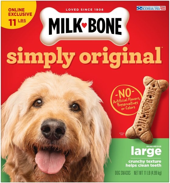 Milk-Bone Simply Original Dog Treats， Large Biscuits， 11-lb box