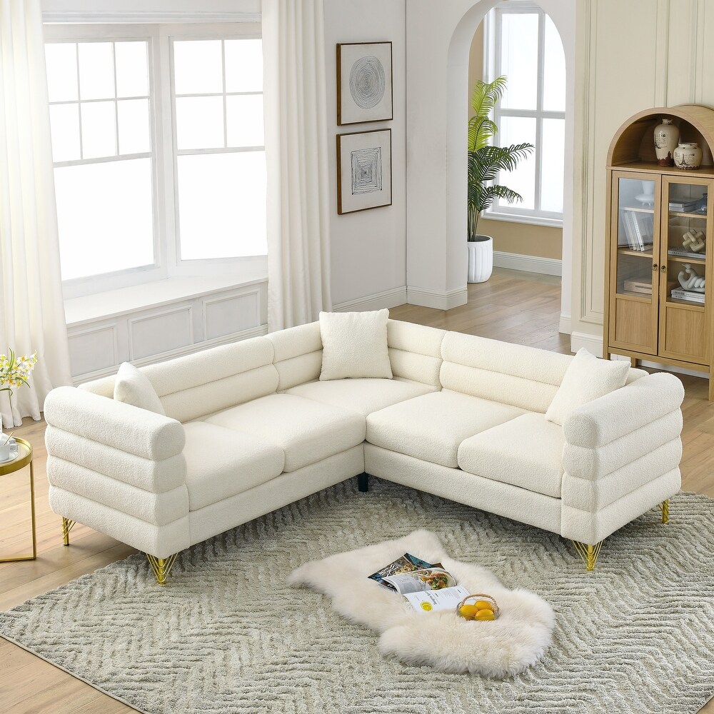 81.5Inch Corner Sofa Covers Oversized 5 Seater Sofa Set L Shaped Sectional Couch with Cushions for Livingroom