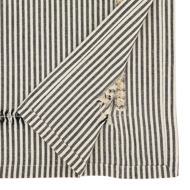 Saro Lifestyle Stripe Design Hemstitched Table Runner