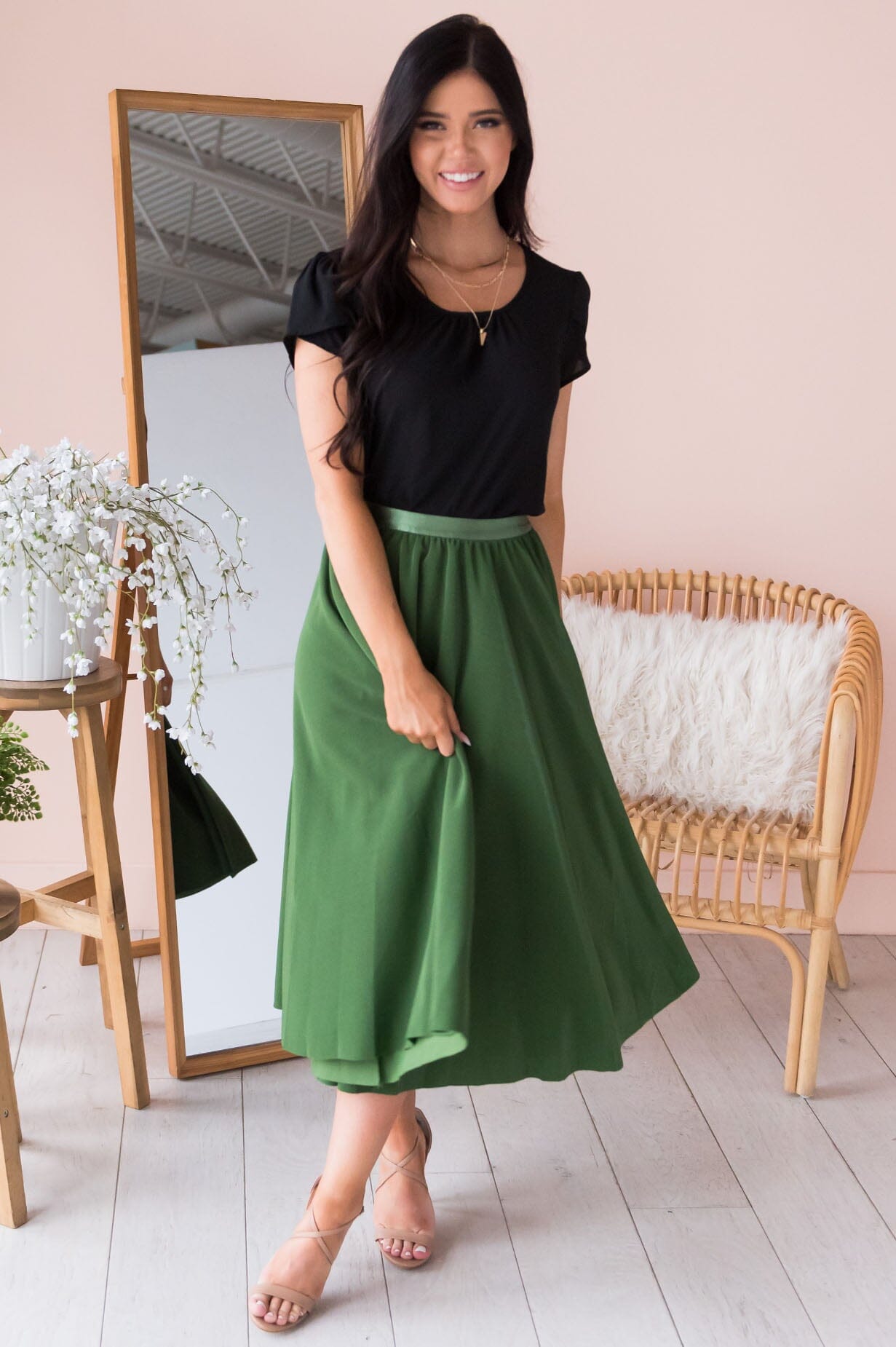 Full Of Charm Modest Circle Skirt