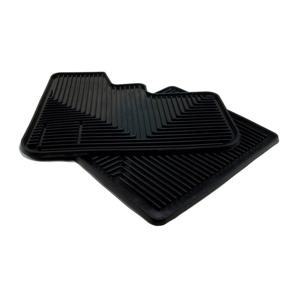 Semi Truck Black Rubber Slush Floor Mats - Universally fits many Kenworth Peterbilt Freightliner Mack - All-Weather /Terrain High Ridged 2 Piece Cab Fronts