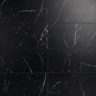 Ivy Hill Tile Marmo Black 11.81 in. x 23.62 in. Matte Marble Look Porcelain Floor and Wall Tile (11.62 sq. ft.Case) EXT3RD101687