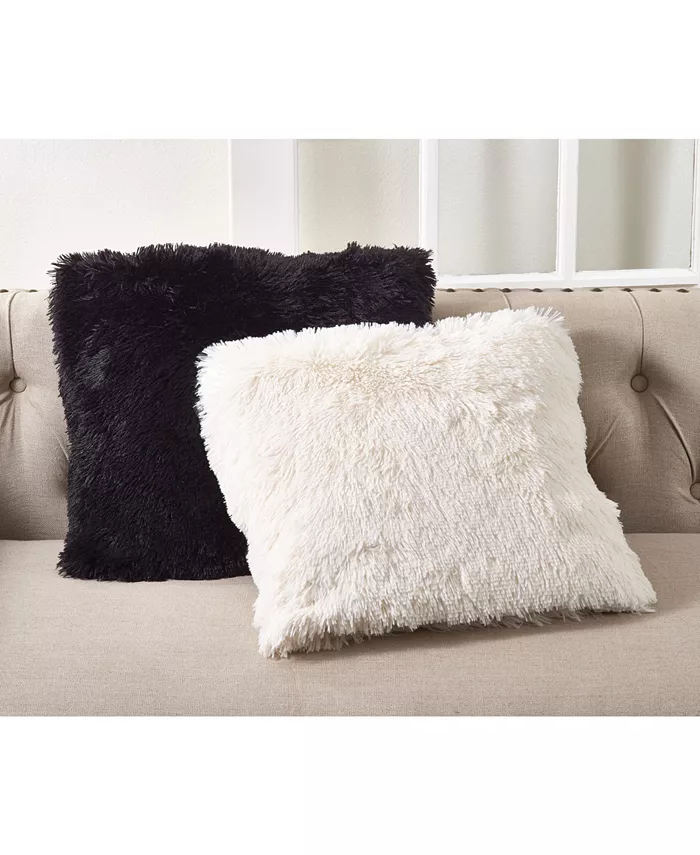 Saro Lifestyle Juneau Classic Faux Fur Throw Pillow， 18