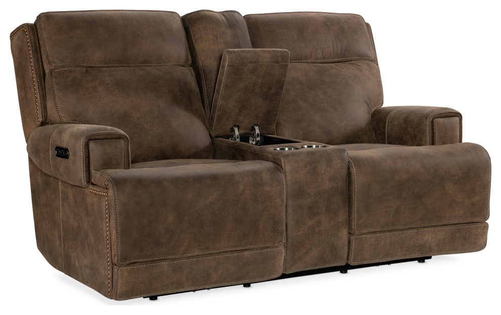 Wheeler Power Console Loveseat With Power Headrest   Loveseats   by Buildcom  Houzz