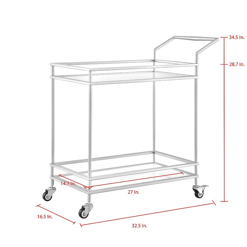 Corinne Bar Cart Open Wine Bottle and Stemware Storage