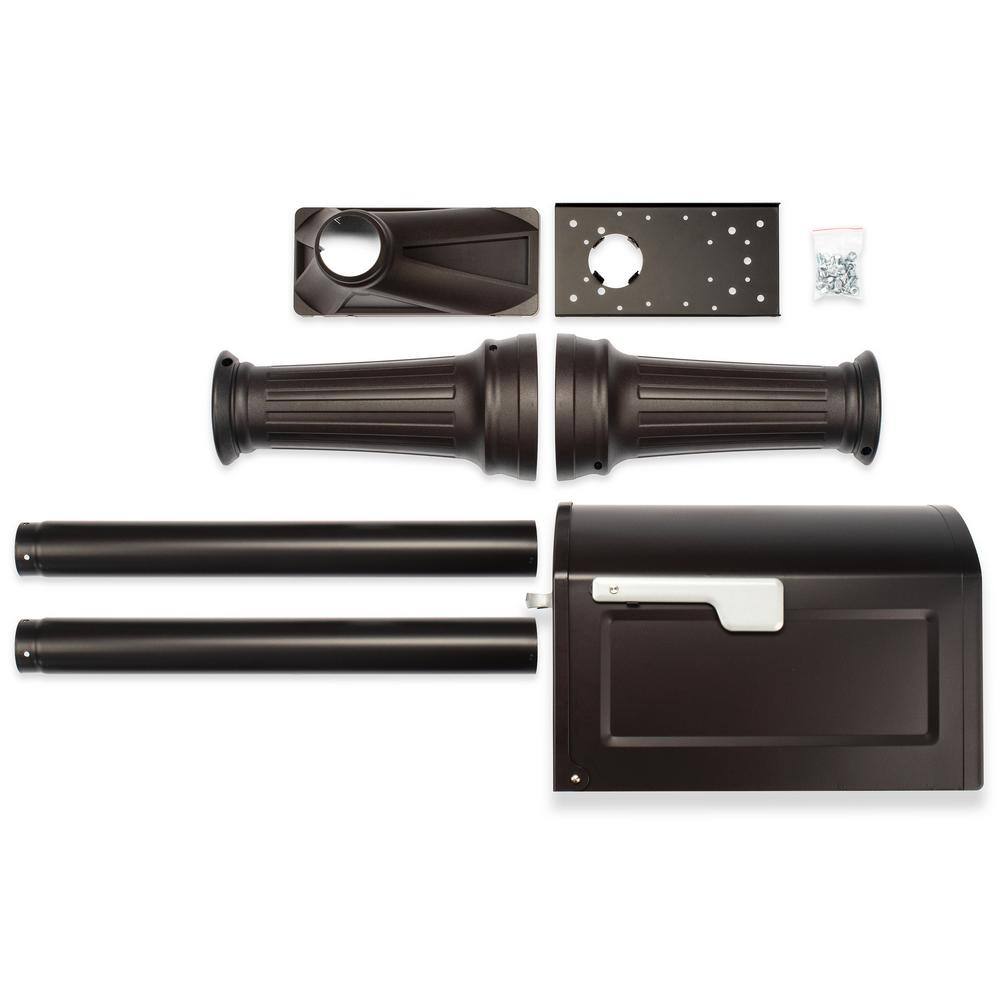 Architectural Mailboxes Centennial Rubbed Bronze Extra Large Steel Mailbox and Decorative Post Combo Kit 950080RZ-10