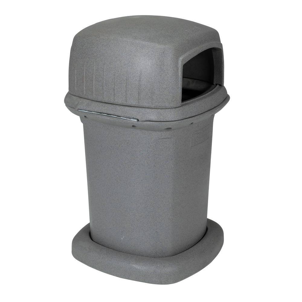 Toter 45 Gal. Grey Open Side Dome Top Trash Can 840GK-01GST