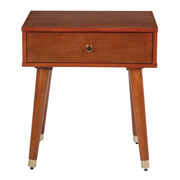 Cupertino 1 Drawer End Table Light Walnut Osp Home Furnishings