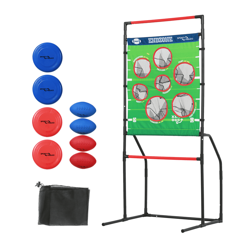 Sport Squad Endzone Challenge - 2-in-1 Football Toss and Flying Disc Toss - Backyard and Lawn Game for Indoor and Outdoor Use - Practice your Throwing Skills with this Football Target Carnival Game