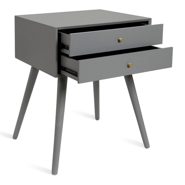 Kate and Laurel Finco Nightstand Side Table with 2 Drawers