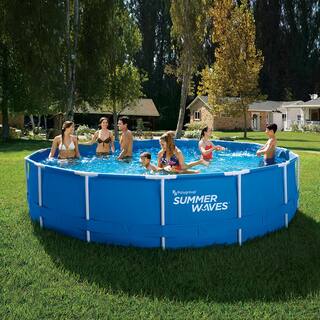 Summer Waves 15 ft. Round 42 in. Deep Metal Frame Pool P2001542E117