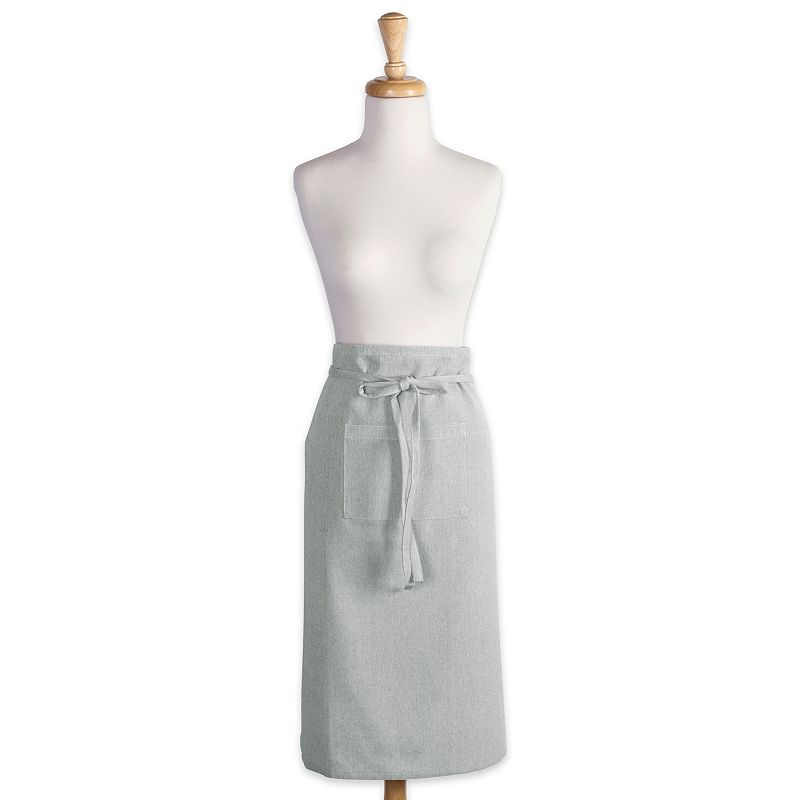 30 Artichoke Blue Solid Pattern Chambray Bistro Apron with Pocket