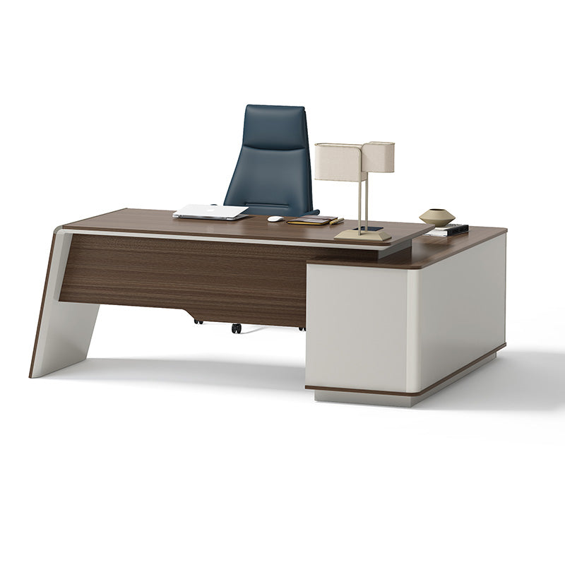 ANDERS Executive Desk Reversible Return 2.0M - Australian Gold Oak/ Beige