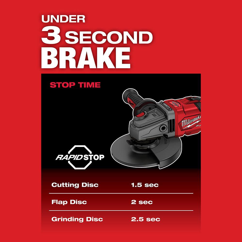 Milwaukee M18 FUEL 4-1/2 in.-6 in. Lock-On Braking Grinder with Slide Switch Kit 2981-21 from Milwaukee