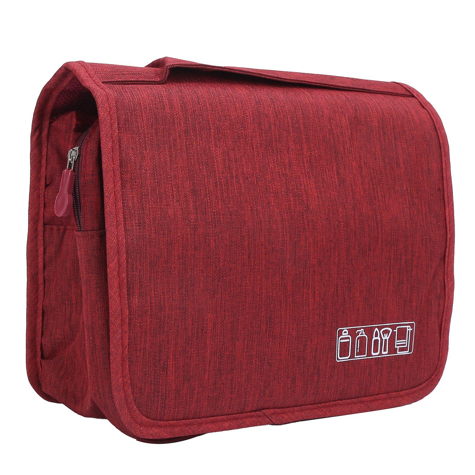 Make Up Bag Largecapacity Travel Pouch Moistureproof Portable Dustproof Storage Handbag(burgundy )