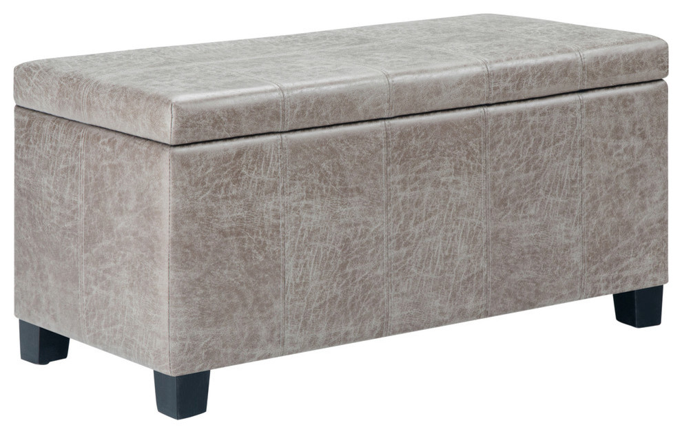 Dover 36 quotContemporary Storage Ottoman   Transitional   Footstools And Ottomans   by Simpli Home Ltd.  Houzz