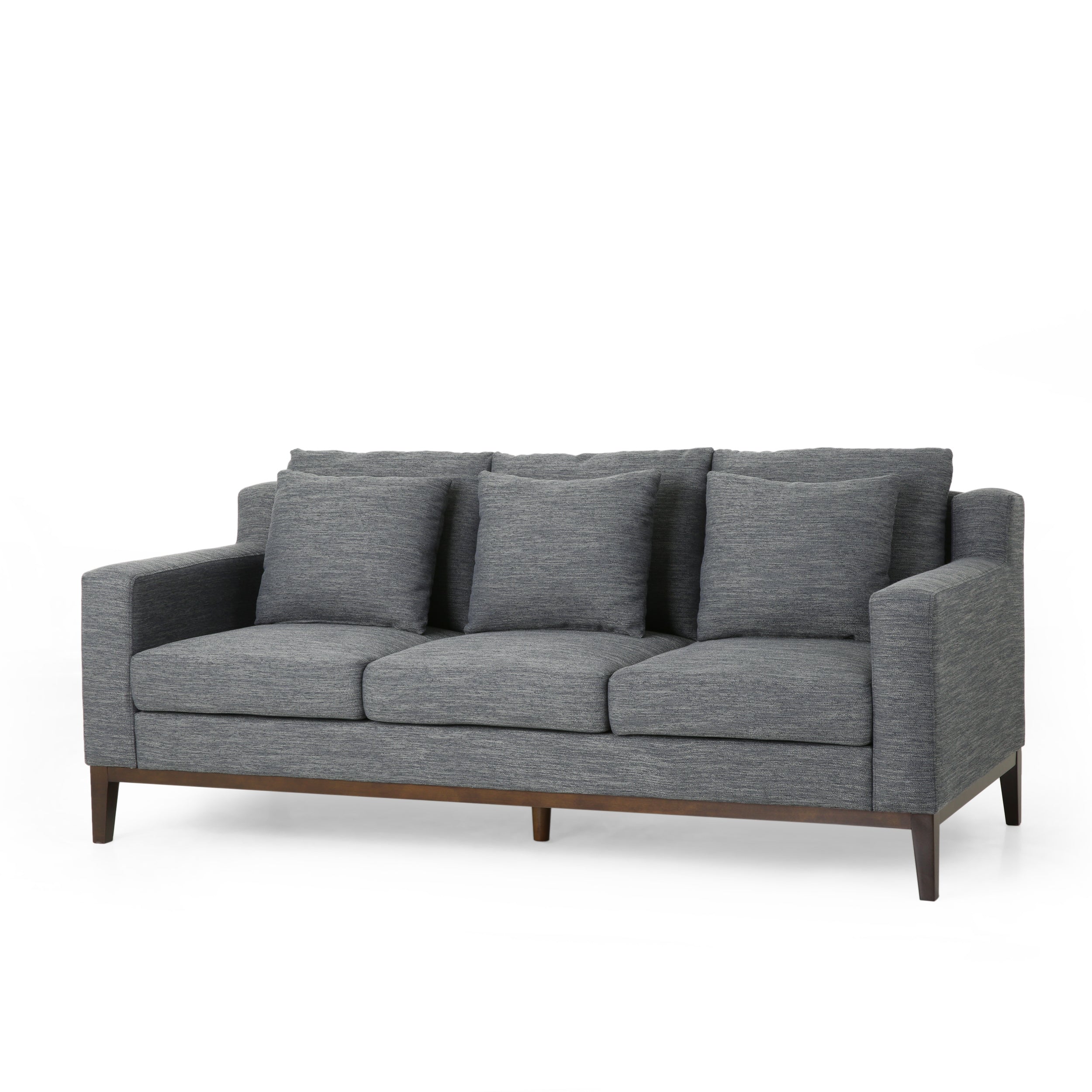 Noxon Contemporary Fabric 3 Seater Sofa with Accent Pillows