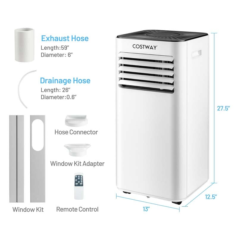 10000 BTU Portable Air Conditioner 3-in-1 Air Cooler Fan Dehumidifier with Touch Panel & Remote Control