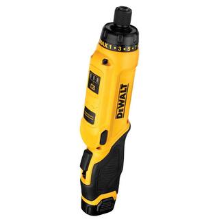 DW 8V MAX Cordless Gyroscopic Screwdriver with Adjustable Handle (1) 1.0Ah Battery Charger and Bag DCF680N1