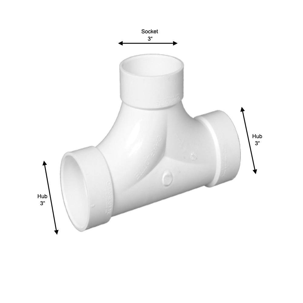 Charlotte Pipe 3 in. DWV PVC 2-Way Cleanout Fitting PVC004480600HD