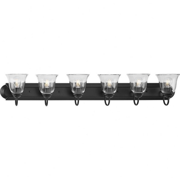 Progress Lighting Calhoun Collection 6 light Vanity Light Brushed Nickel Clear Glass Shades Material Steel Finish Color Brushed Nickel