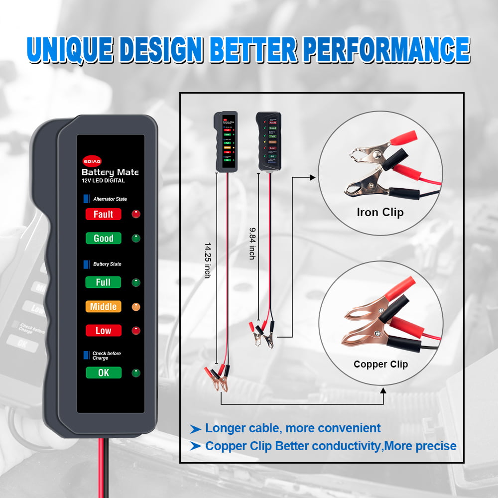 12V Car Digital Alternator Battery Tester