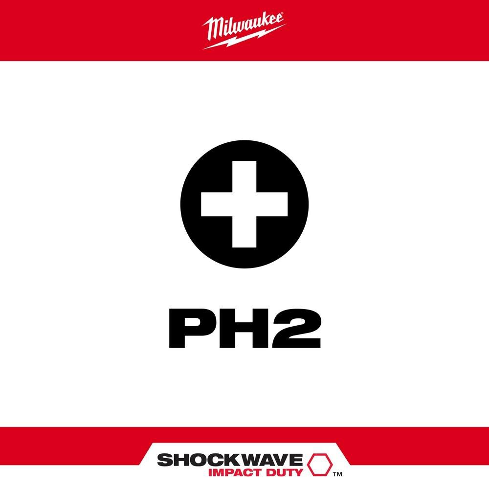 MW SHOCKWAVE 6 in. Phillips #2 Impact Power Bit 48-32-4802 from MW