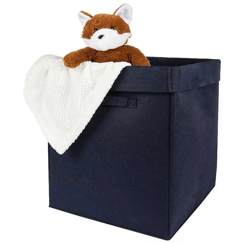 Sammy and Lou Navy Solid Color Felt Bin Hamper