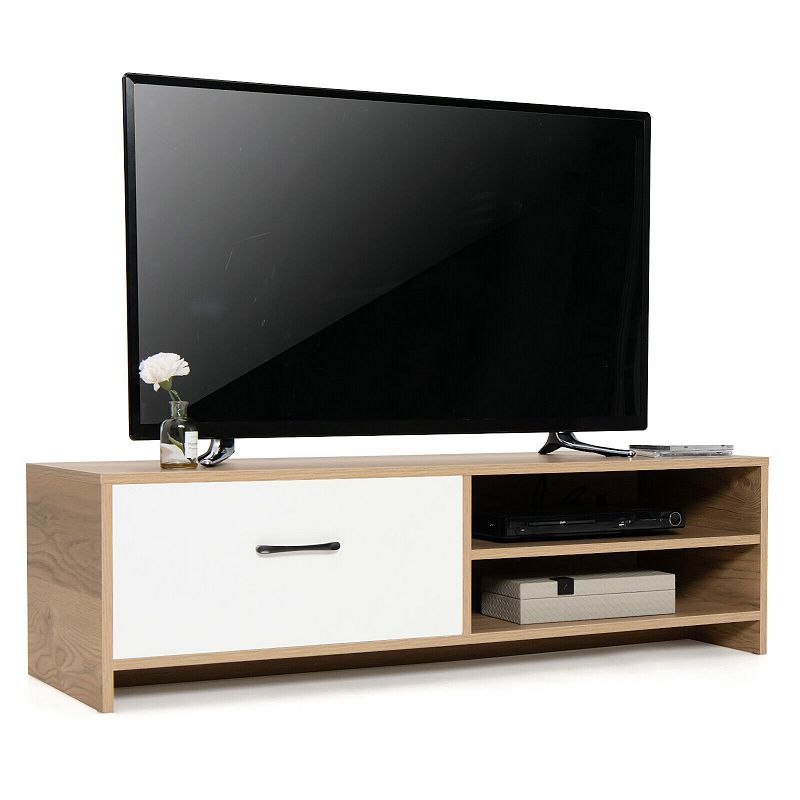 Tv Stand For With 2 Open Shelf And Drawe For 55-inch Tv