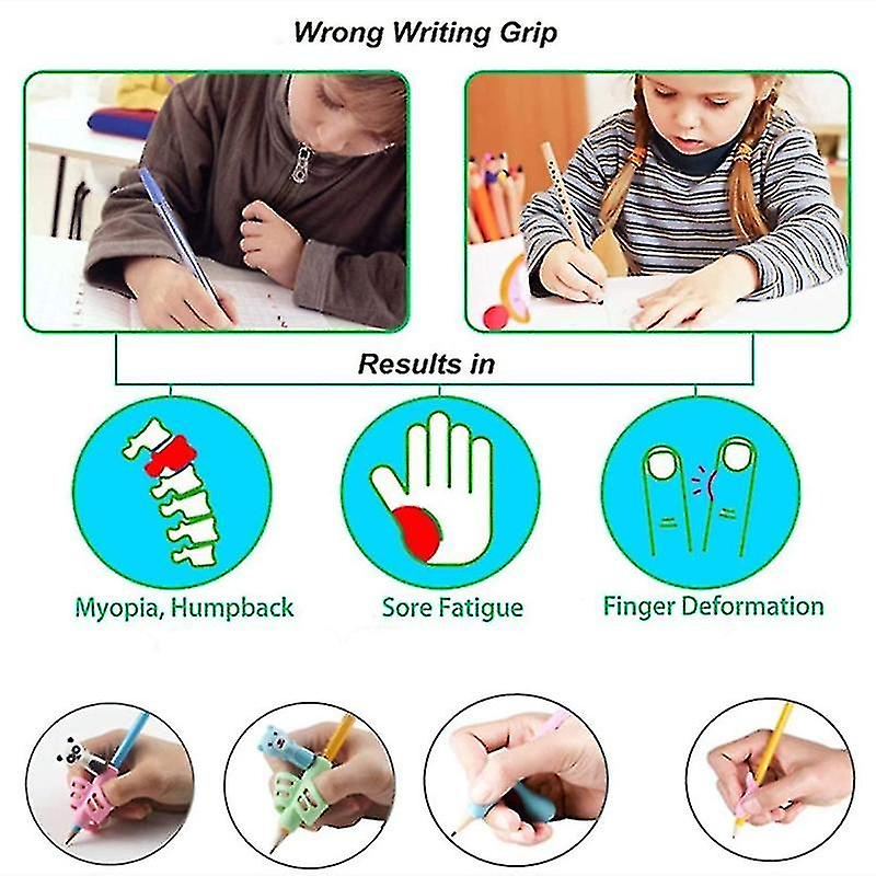 Pencil Grip Set 13 Pcs Children Pen Holder Writing Aid Grip Trainer With Storage Case