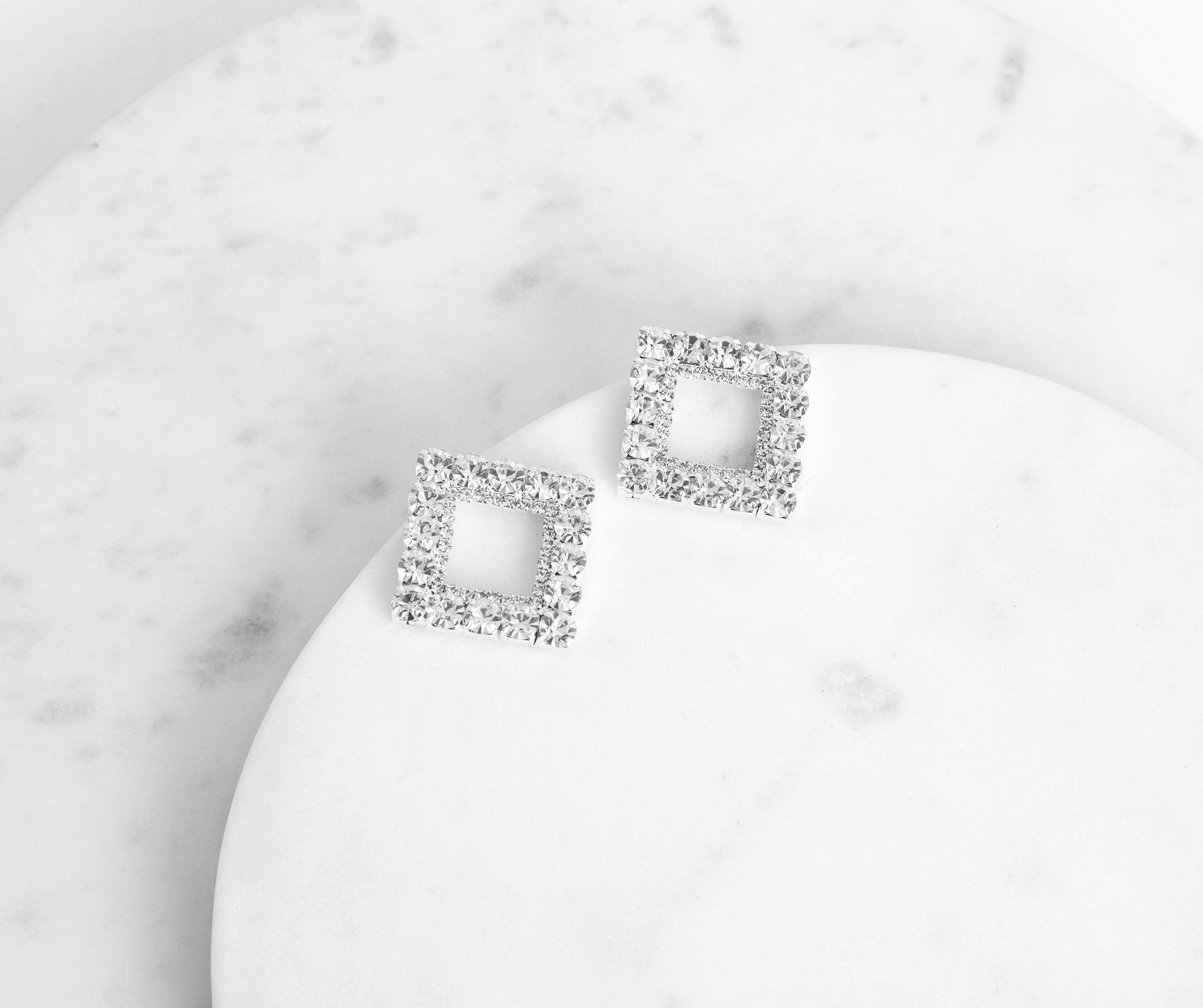 Black Tie Affair Square Rhinestone Studs