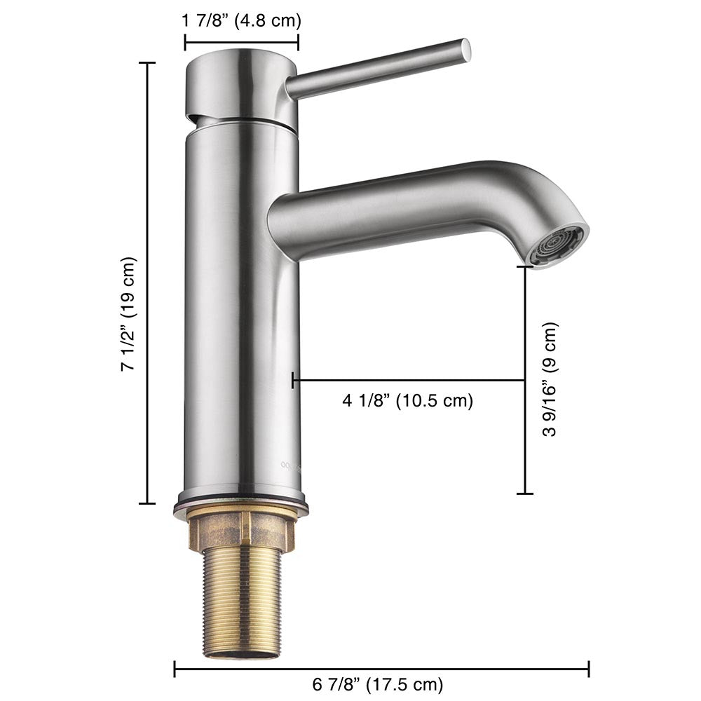 Aquaterior Bathroom Sink Faucet 1-Handle Cold & Hot, 7.5