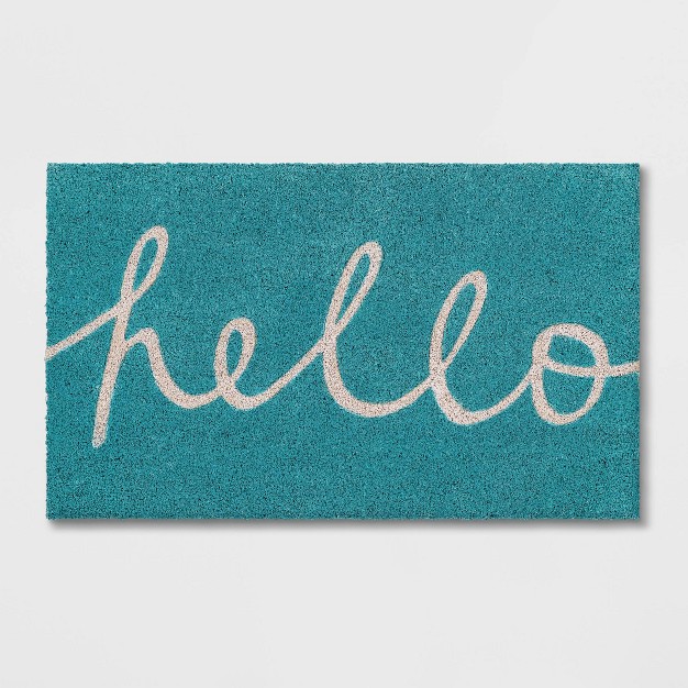 Blue Hello Cursive Doormat