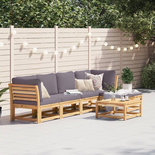 vidaXL Patio Sofa with Cushions 2Seater Outdoor Loveseat Solid Wood Acacia