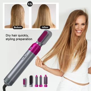 Aoibox 5-in-1 Curling Wand Hair Dryer Set Professional Hair Curling Iron for Multiple Hair Types and Styles Pink HDDB1116