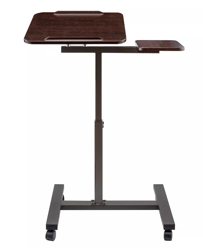 Seville Classics airLIFT Height Adjustable Tilting Mobile Laptop Desk Cart with Mouse Pad Table