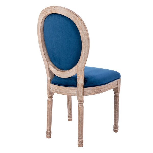 37.80inch Dining Chair， Upholstered Velvet French Dining Chair with Rubber legs(Set of 2)