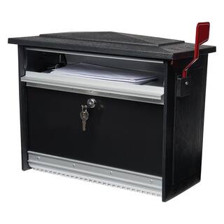 Architectural Mailboxes Mailsafe Black Medium Aluminum and Plastic Locking Wall Mount Mailbox MSK00BAM