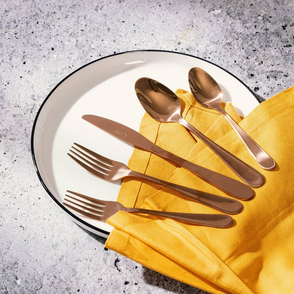 GIBSON HOME Stravida 20-Piece Flatware Set in Rose Gold Stainless Steel Service Set For 4 985119682M