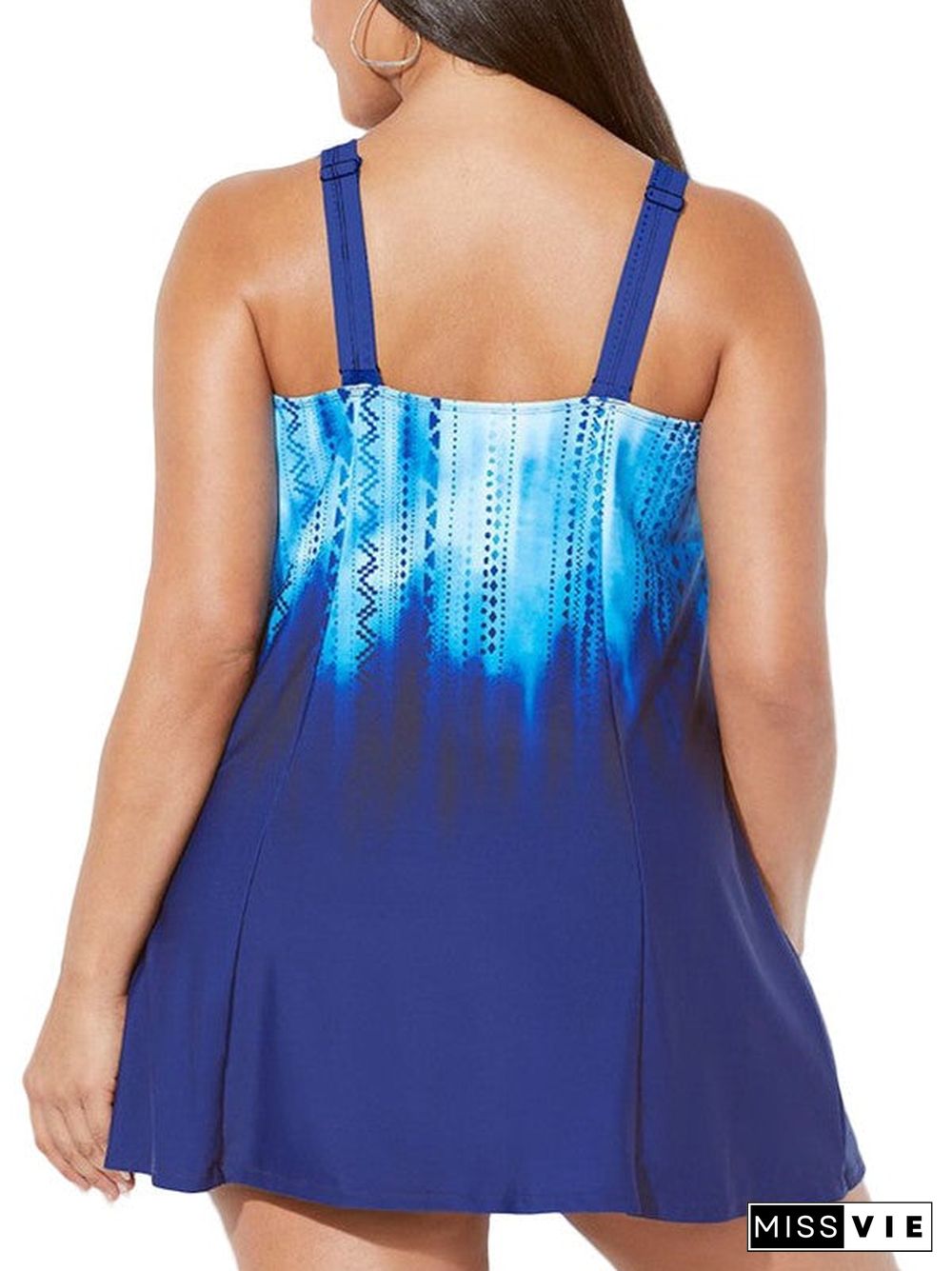 Plus Size Swimwear Sleeveless Bright Tankini