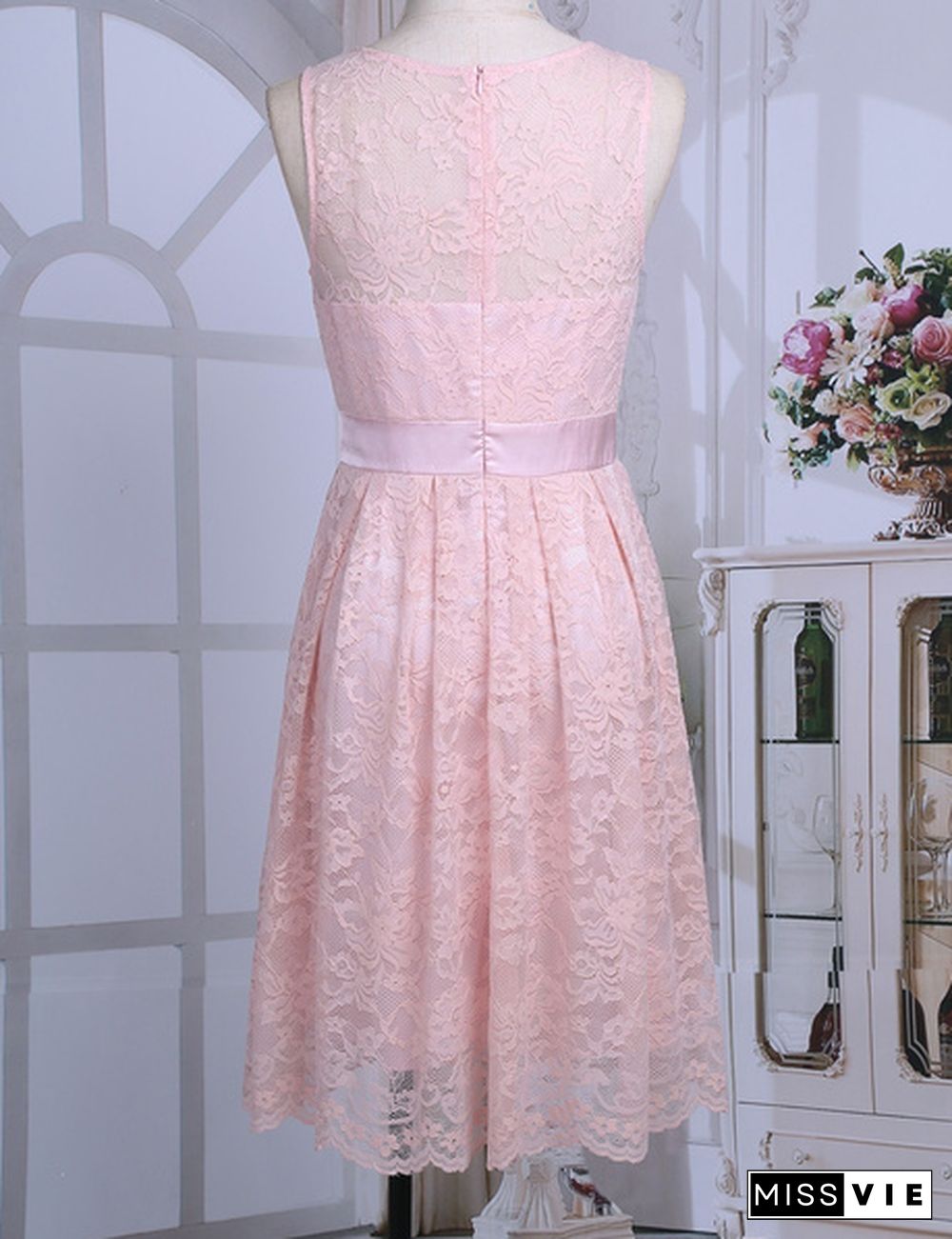 Women Party Short Dress Floral Lace Bridesmaid Evening Prom Gown Formal Fancy Skirt